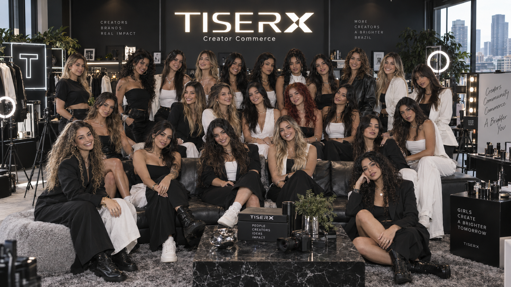 Comunidade de criadoras reunida no estúdio TISERX